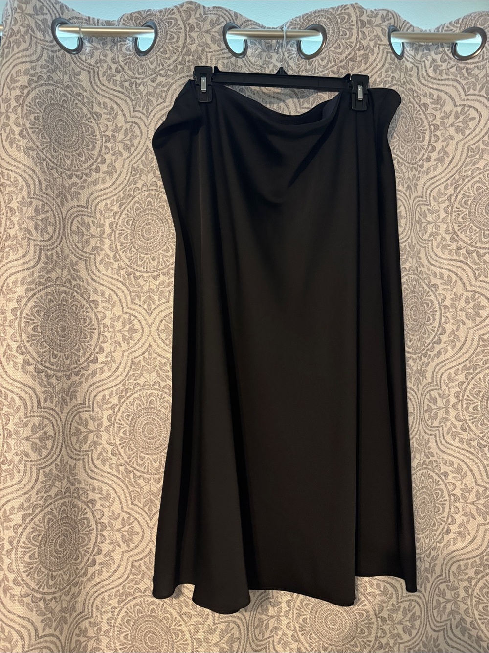 J. Crew Black Pull-on Silky Midi Skirt